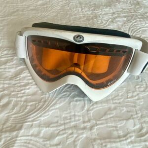 Dragon DX Ski Goggles White Frame Amber Lens